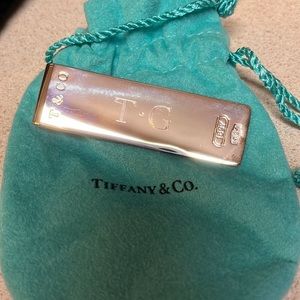 Tiffany sterling silver money clip TG initial